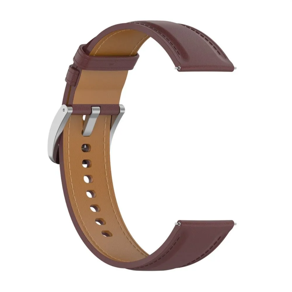 Amazfit GTS 3 / Bip U Top Layer Cowhide leather watch strap - Dark Brown