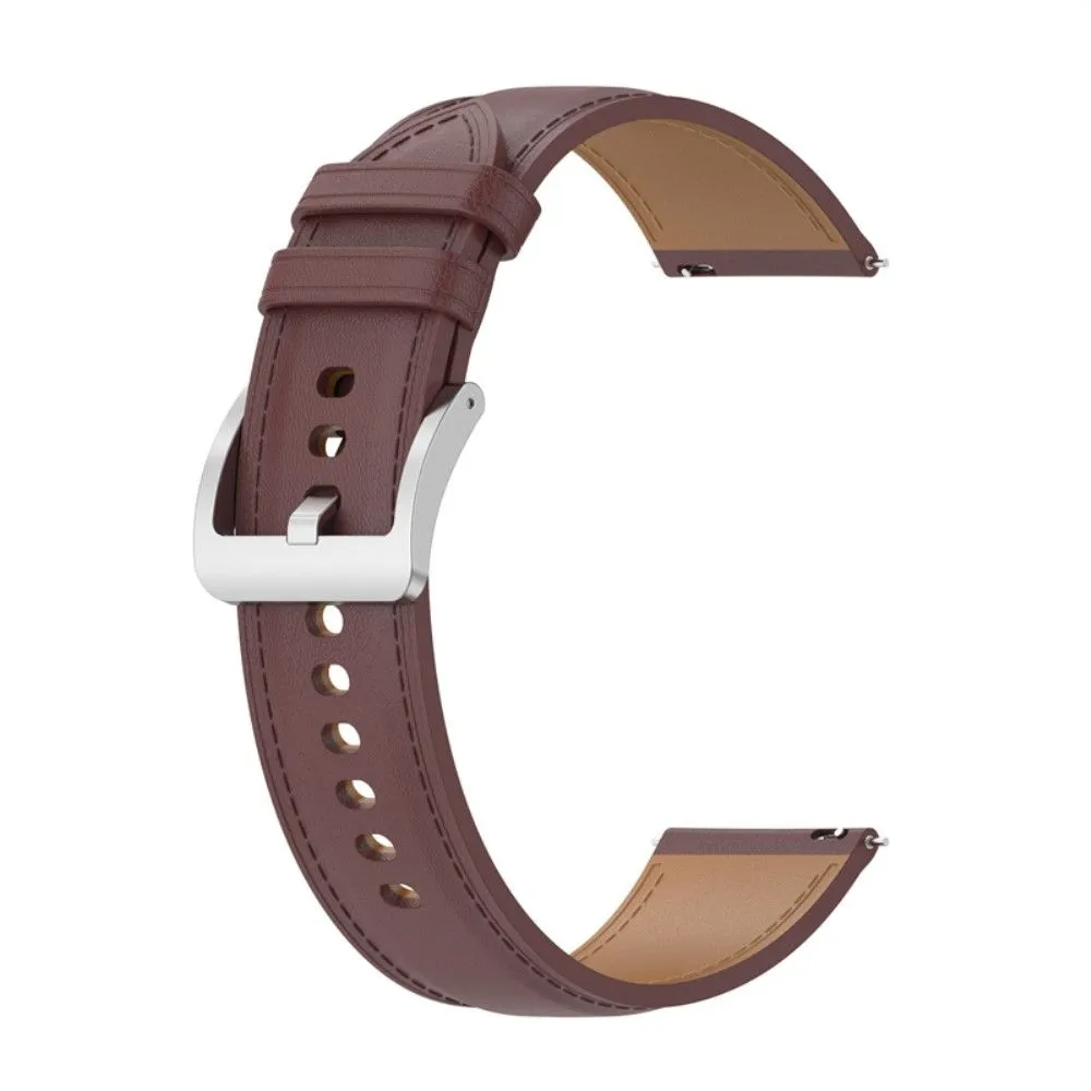 Amazfit GTS 3 / Bip U Top Layer Cowhide leather watch strap - Dark Brown