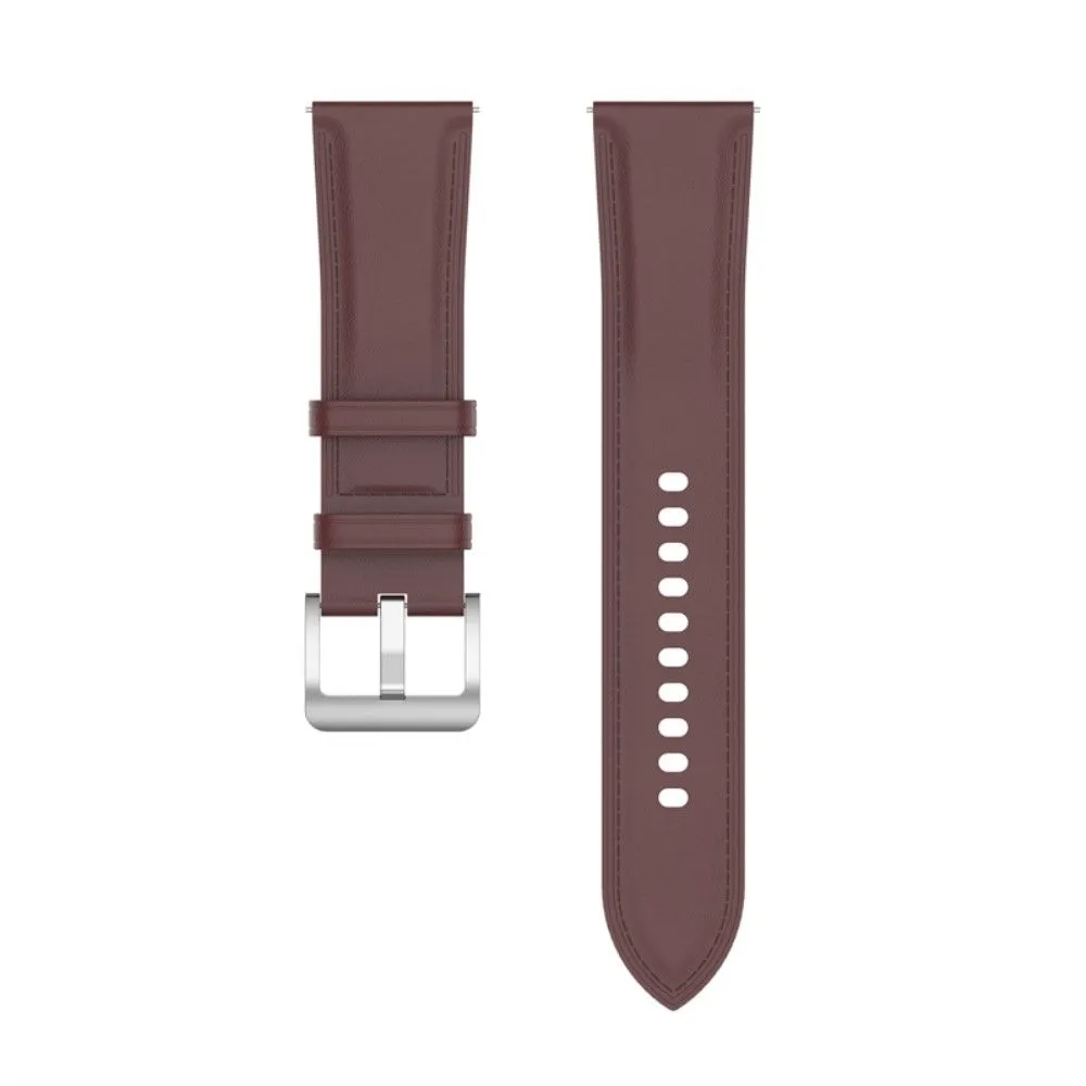 Amazfit GTS 3 / Bip U Top Layer Cowhide leather watch strap - Dark Brown