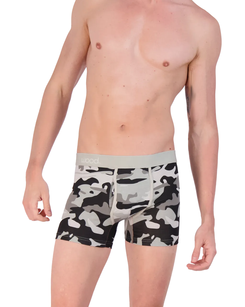 Boxer Brief w/ Fly in Ghost Camo by Wood Underwear