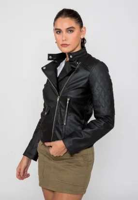 Fadcloset Women's Scarlett Biker PU Faux Leather Jacket