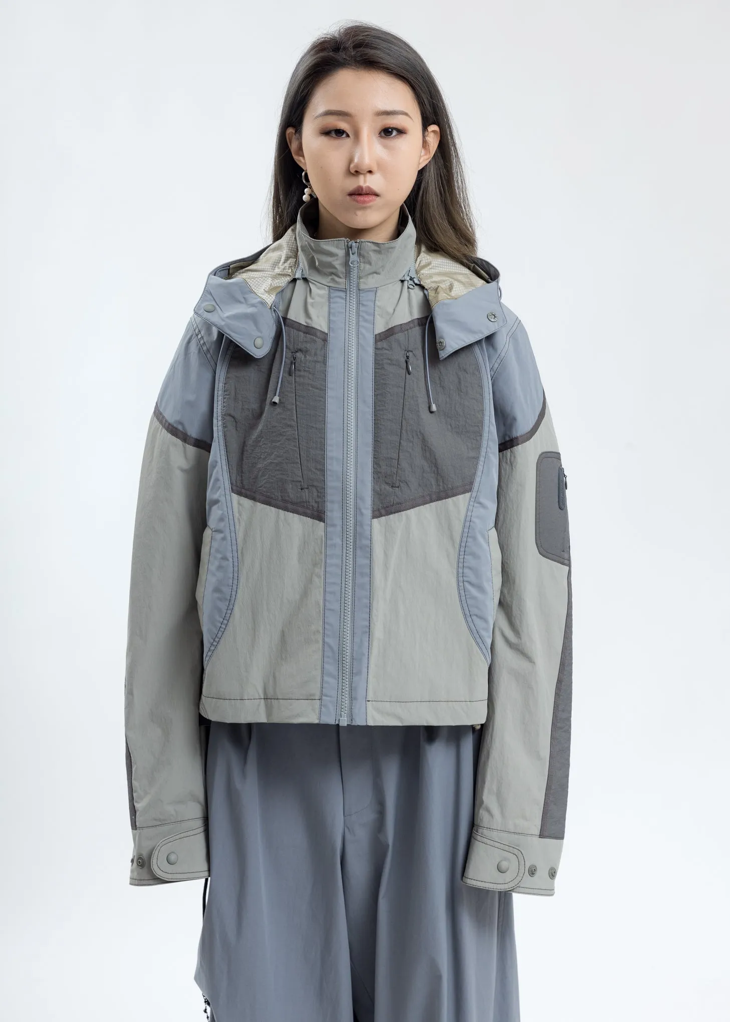 Grey Paneled Jacket
