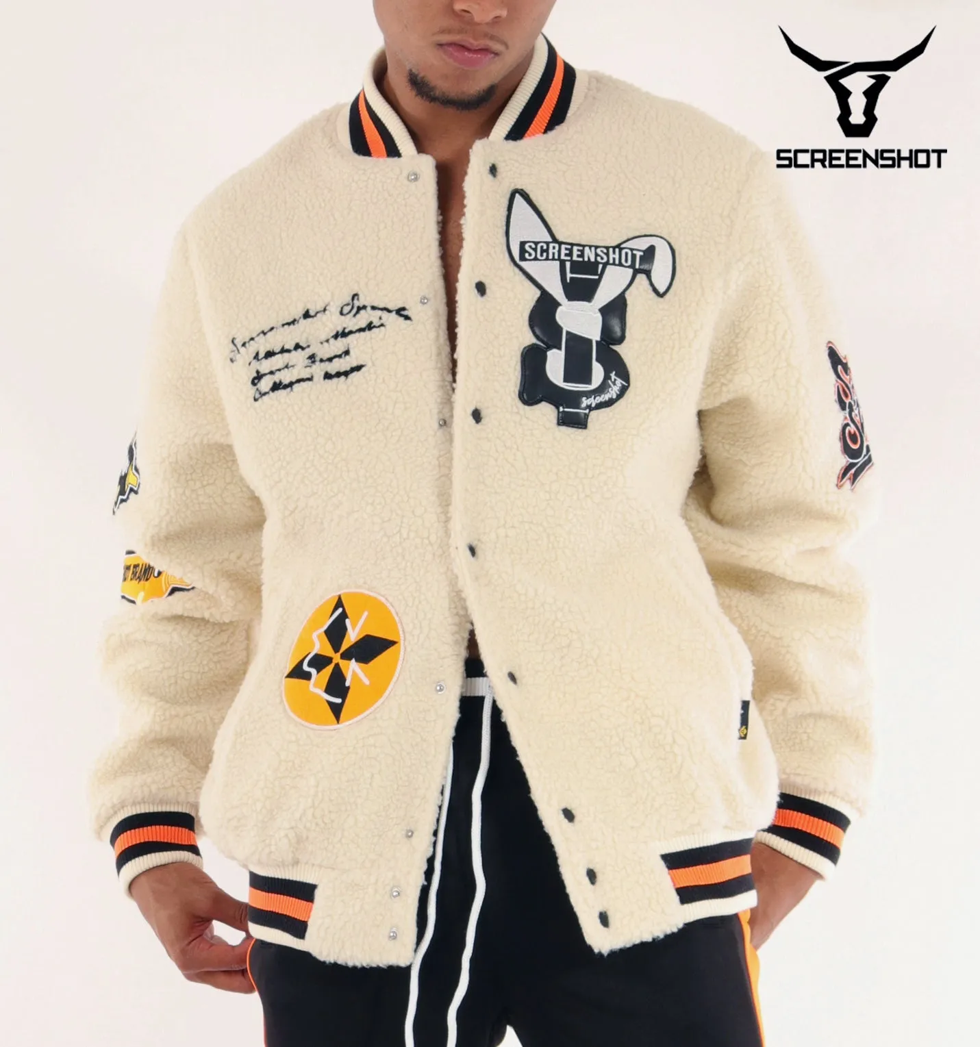 J11354-VARSITY SHERPHA FLEECE BOMBER JACKET