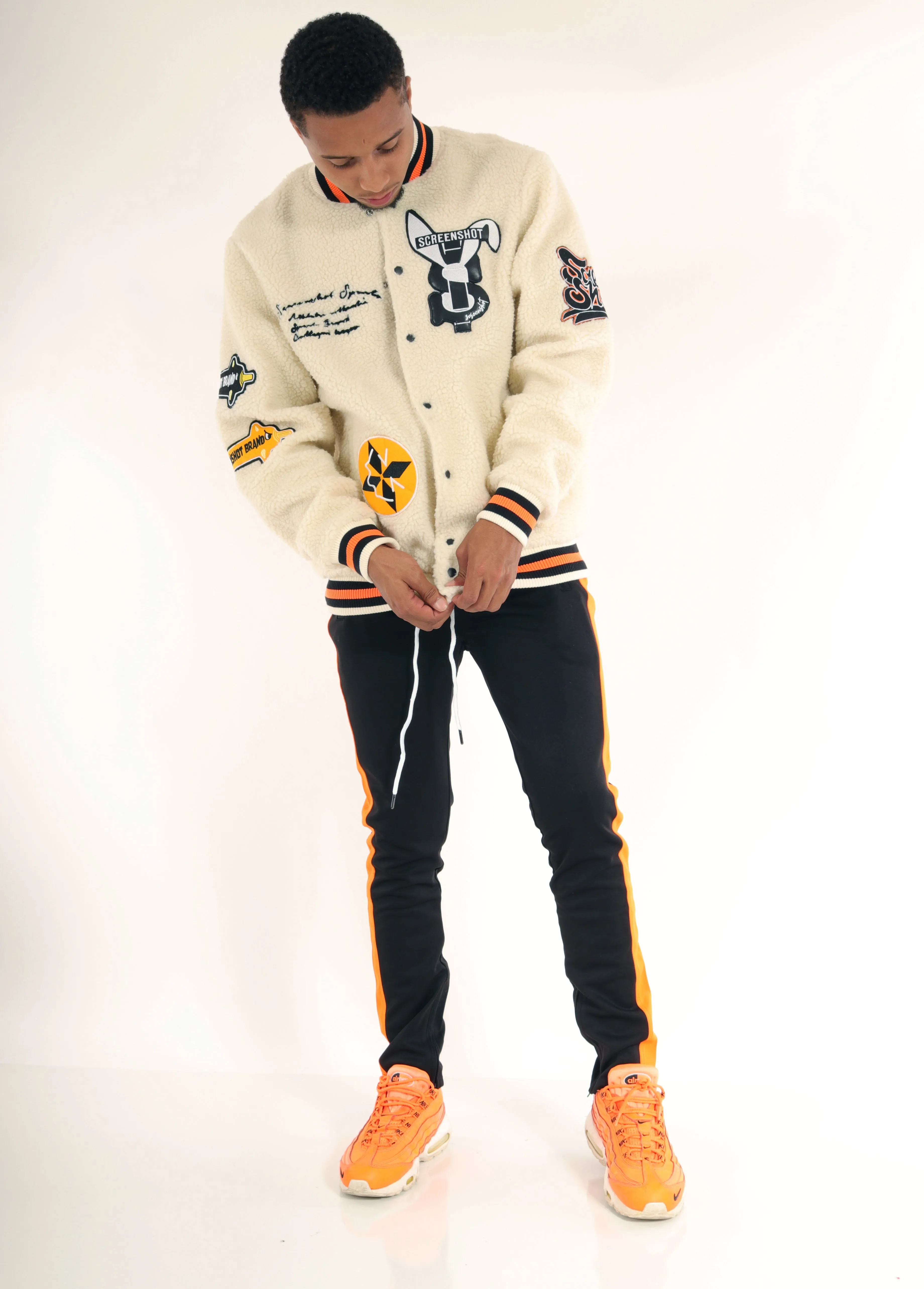 J11354-VARSITY SHERPHA FLEECE BOMBER JACKET