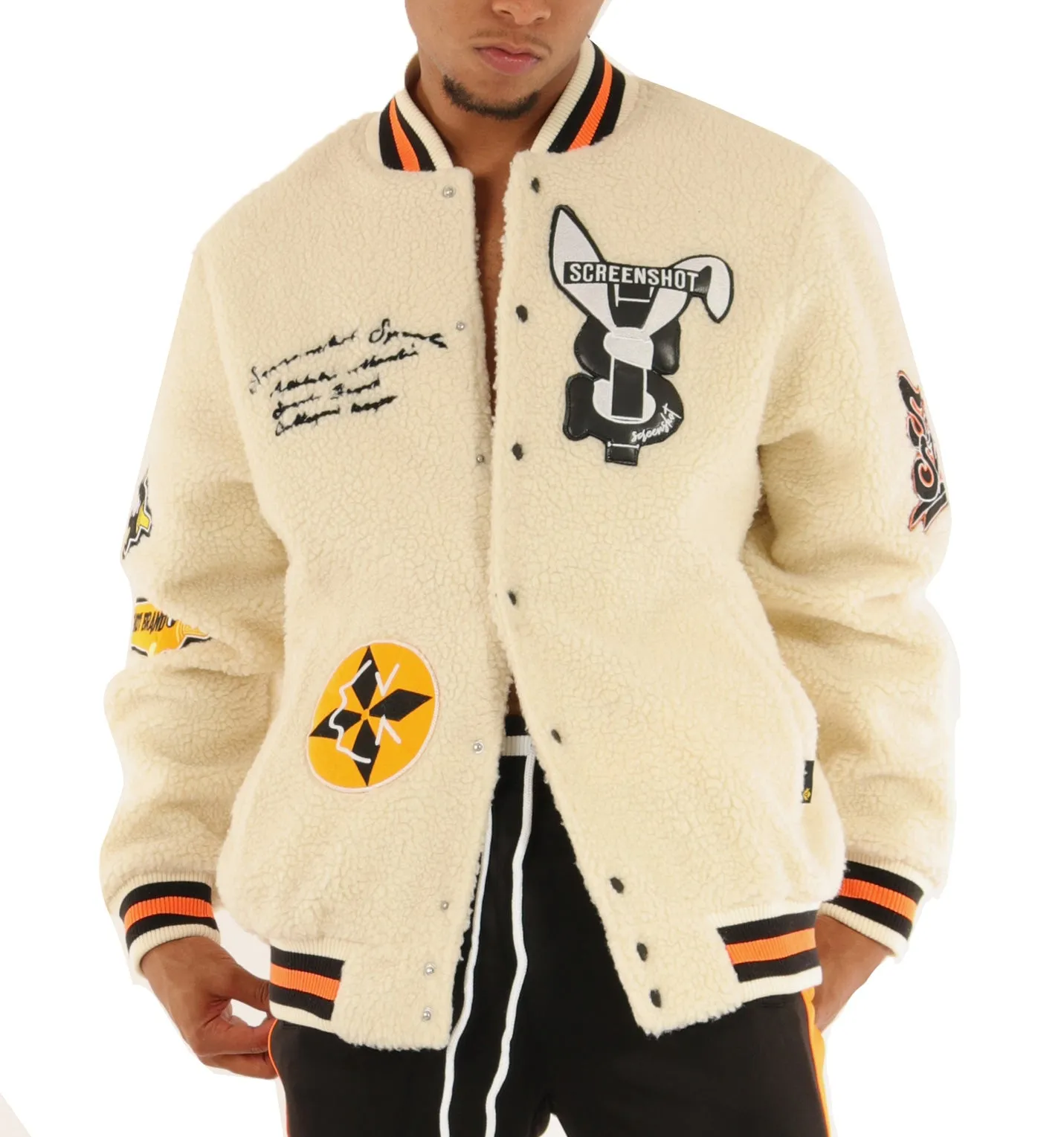 J11354-VARSITY SHERPHA FLEECE BOMBER JACKET