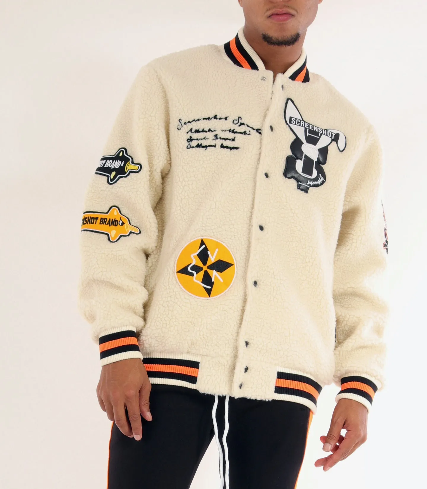 J11354-VARSITY SHERPHA FLEECE BOMBER JACKET