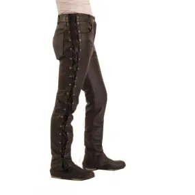 Ladies Side Lace Leather Trousers 302