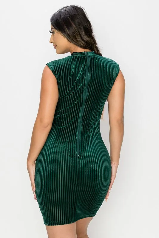 LUXE RIB VELVET CUTOUT SWEETHEART MINI DRESS