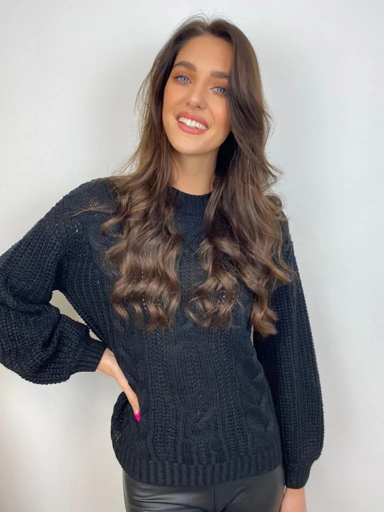 Meriah Knitted Jumper (Black)