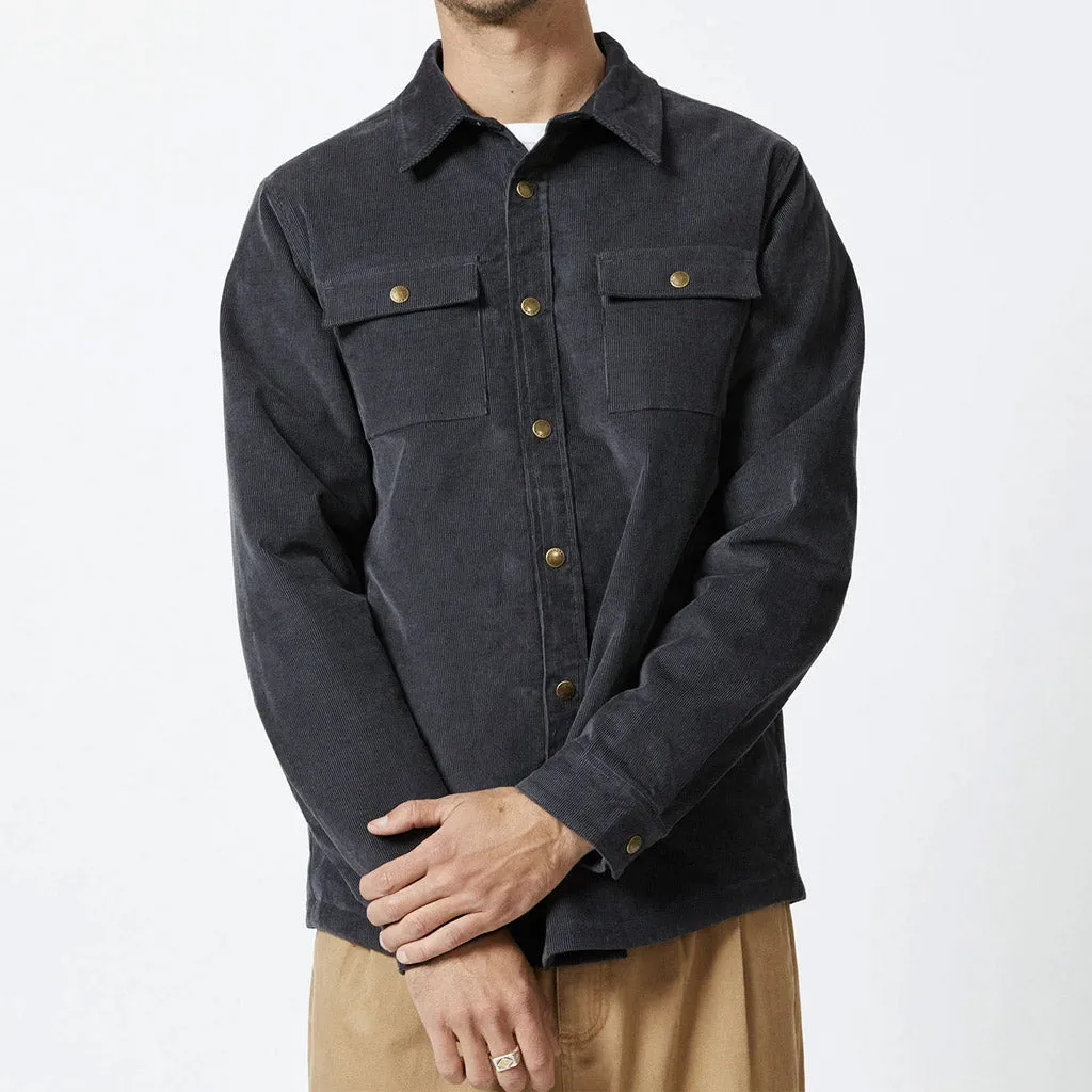 MR SIMPLE : Quilted Cord Jacket - Graphite