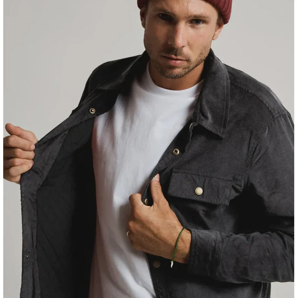 MR SIMPLE : Quilted Cord Jacket - Graphite