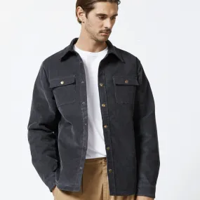 MR SIMPLE : Quilted Cord Jacket - Graphite