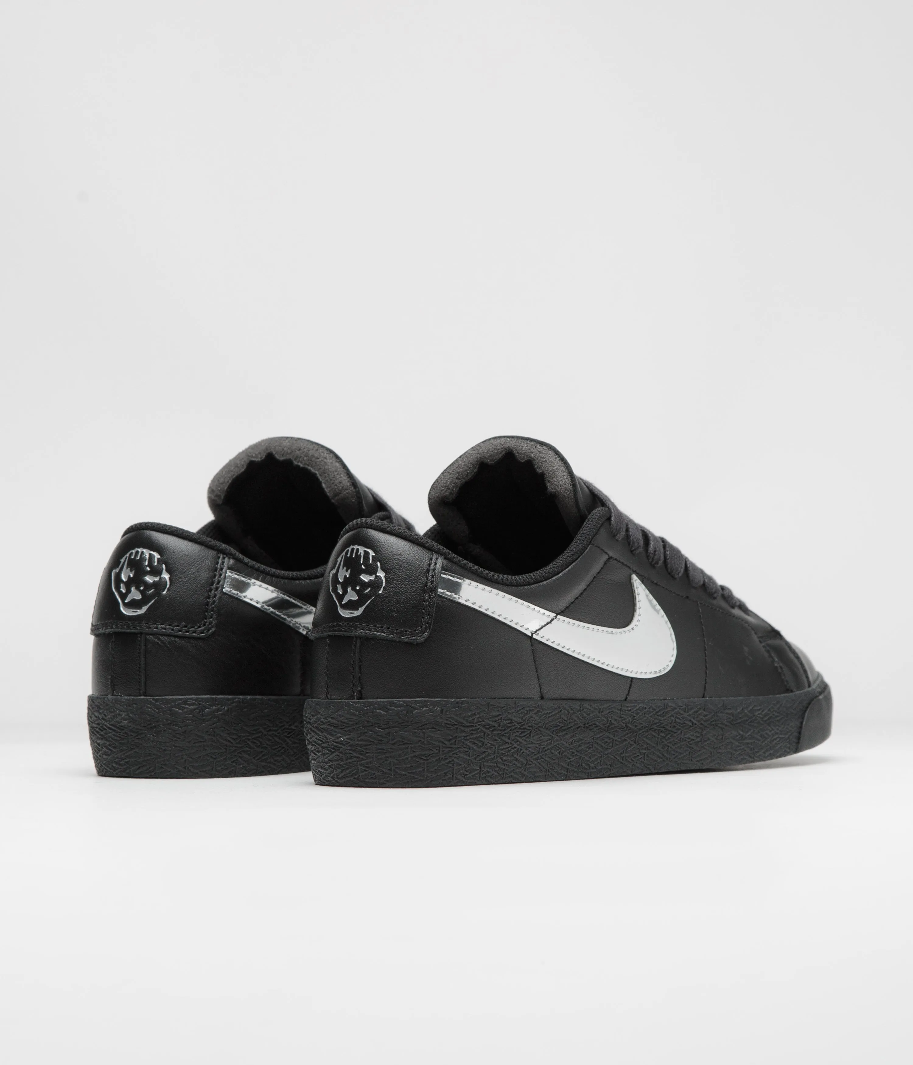 Nike SB x Dancer Skateboards Blazer Low Shoes - Black / Metallic Silver / Black