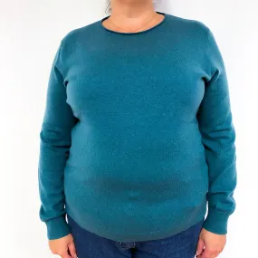 Spruce Green Cashmere Crew Neck Jumper Extra Large