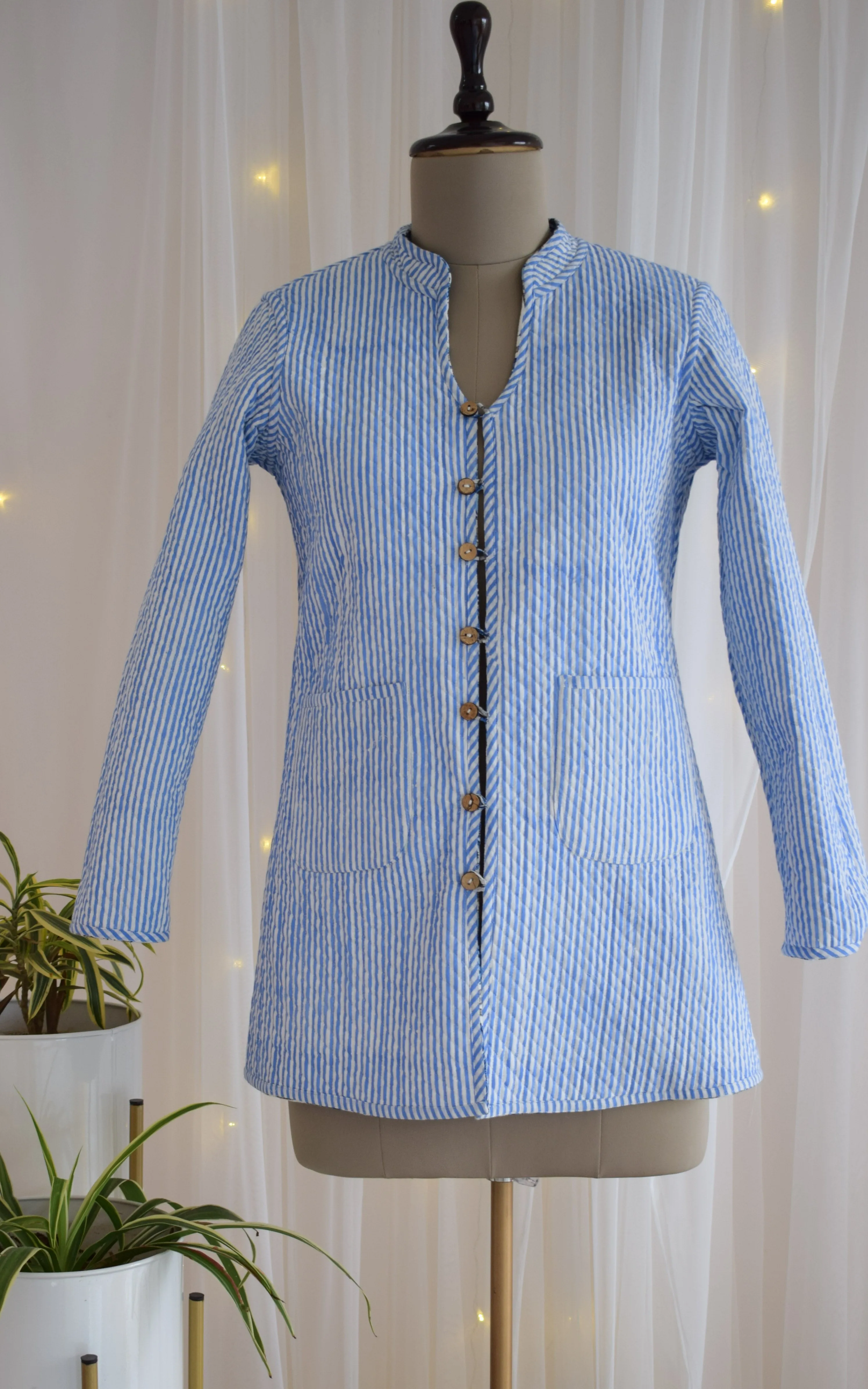 Udaipur Block Print Reversible Quilted Jacket