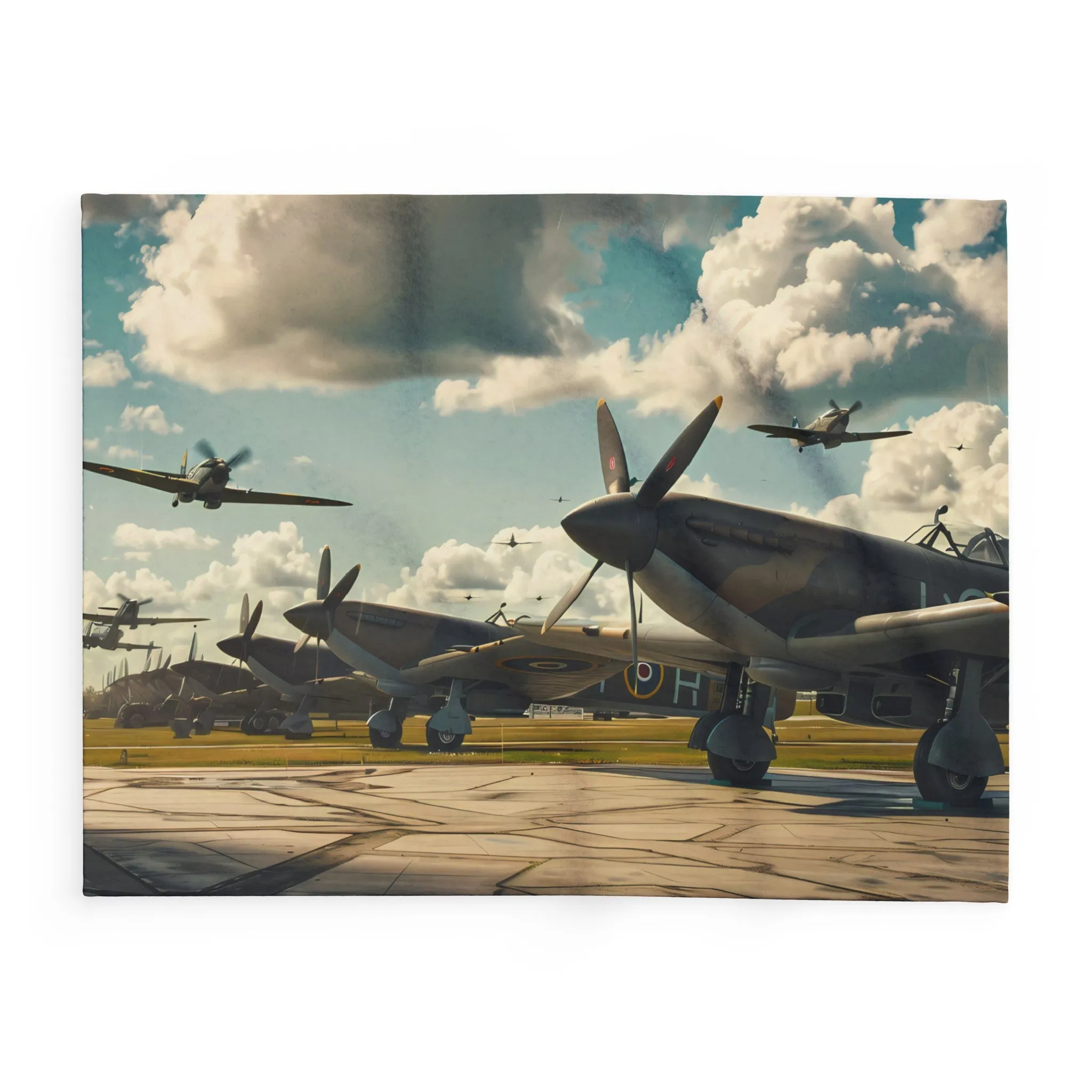 WW2 Airfield #4 Arctic Fleece Blanket - UK